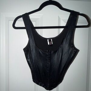 Black Sleeveless Corset Top